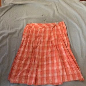 Orange plaid skirt